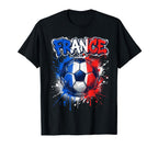 France Football Soccer Player Flag T-Shirt - Aesthetic Graphic Unisex
