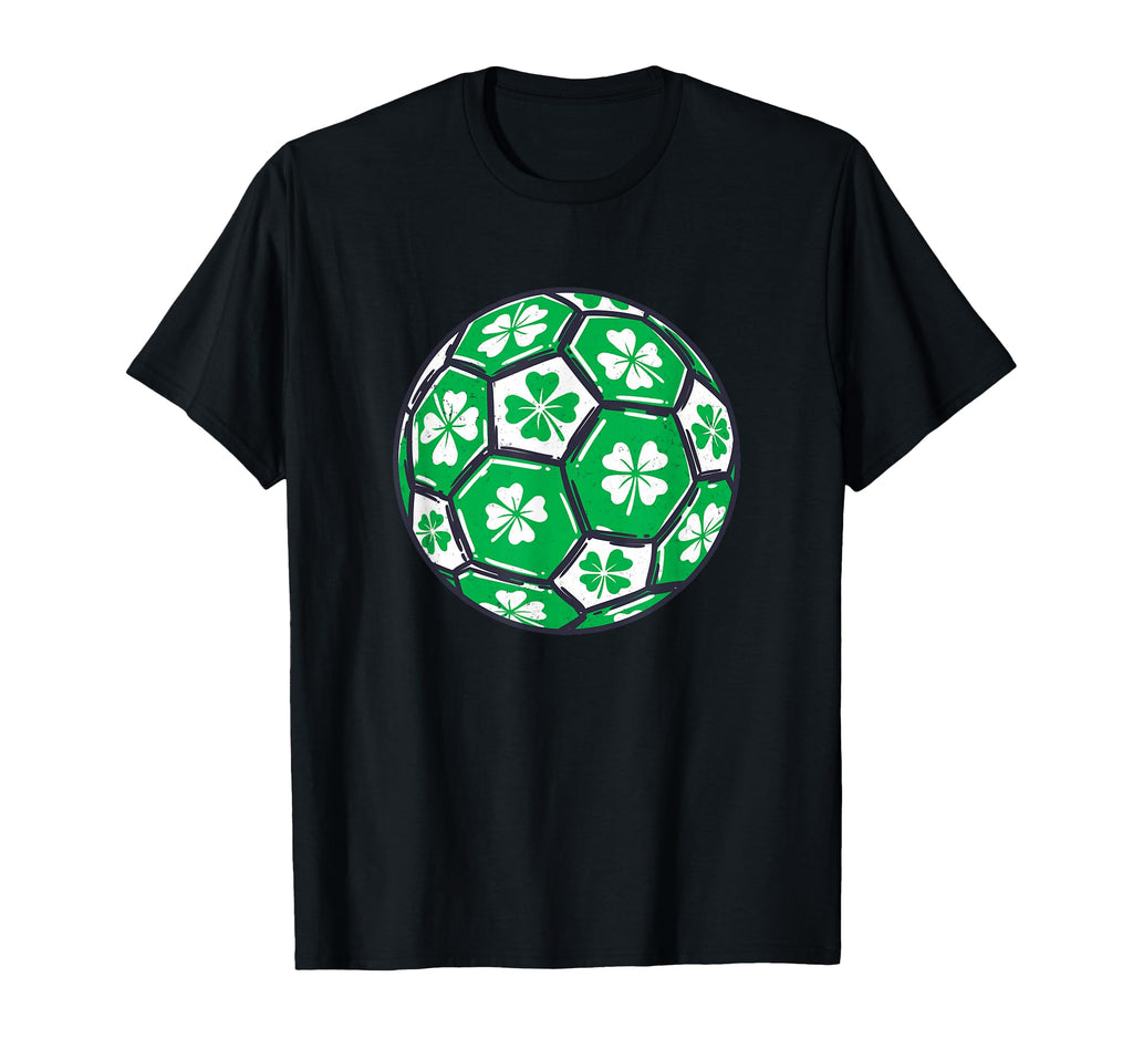 Soccer Ball Ireland Shamrock Irish St T-Shirt - Custom Art Print Unisex