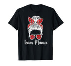 Soccer Team Mama Messy Bun Soccer Team T-Shirt - Novelty Apparel Men Women