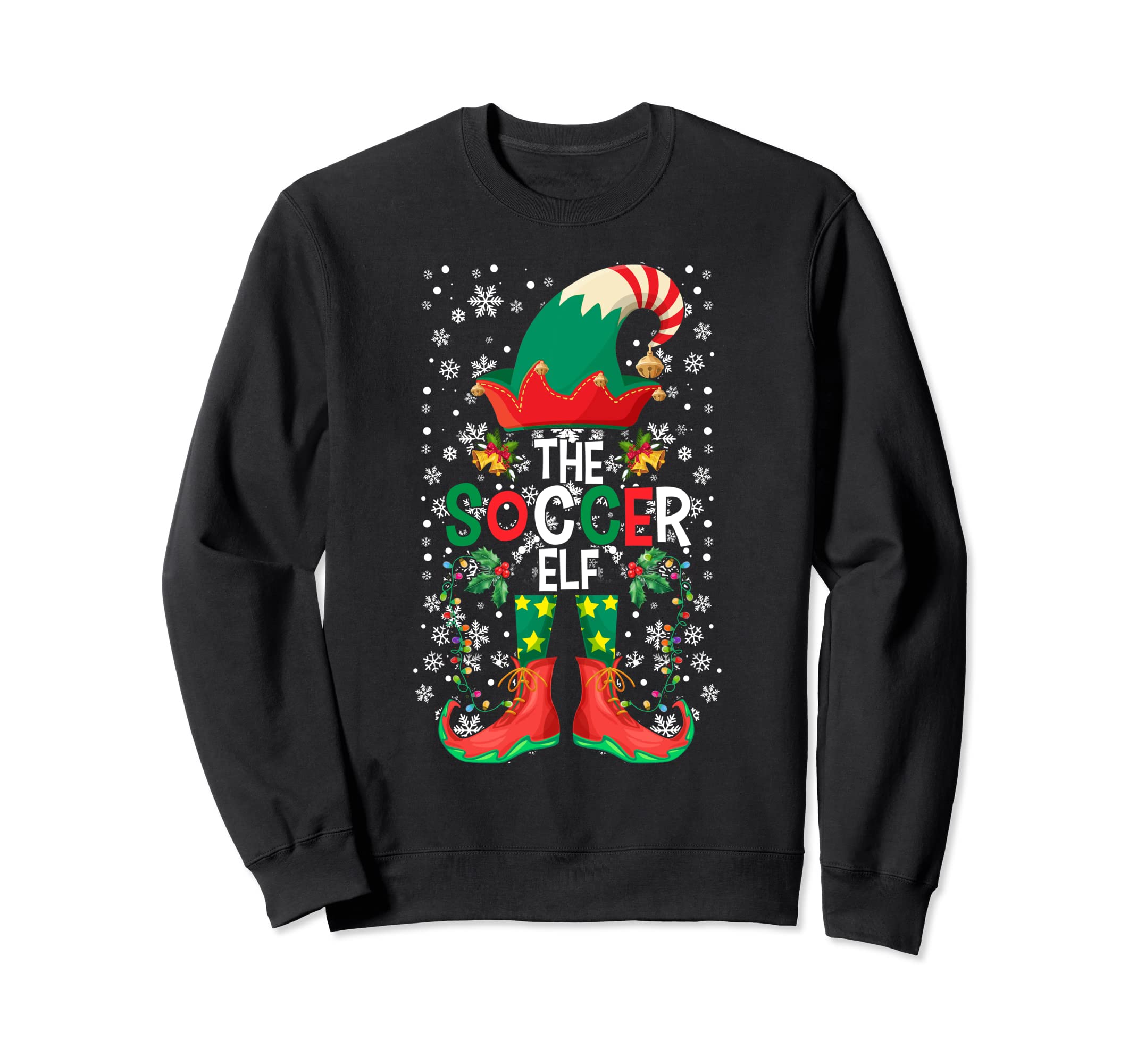 Soccer Elf Family Matching Group Sweatshirt - Trendy Graphic for Adults