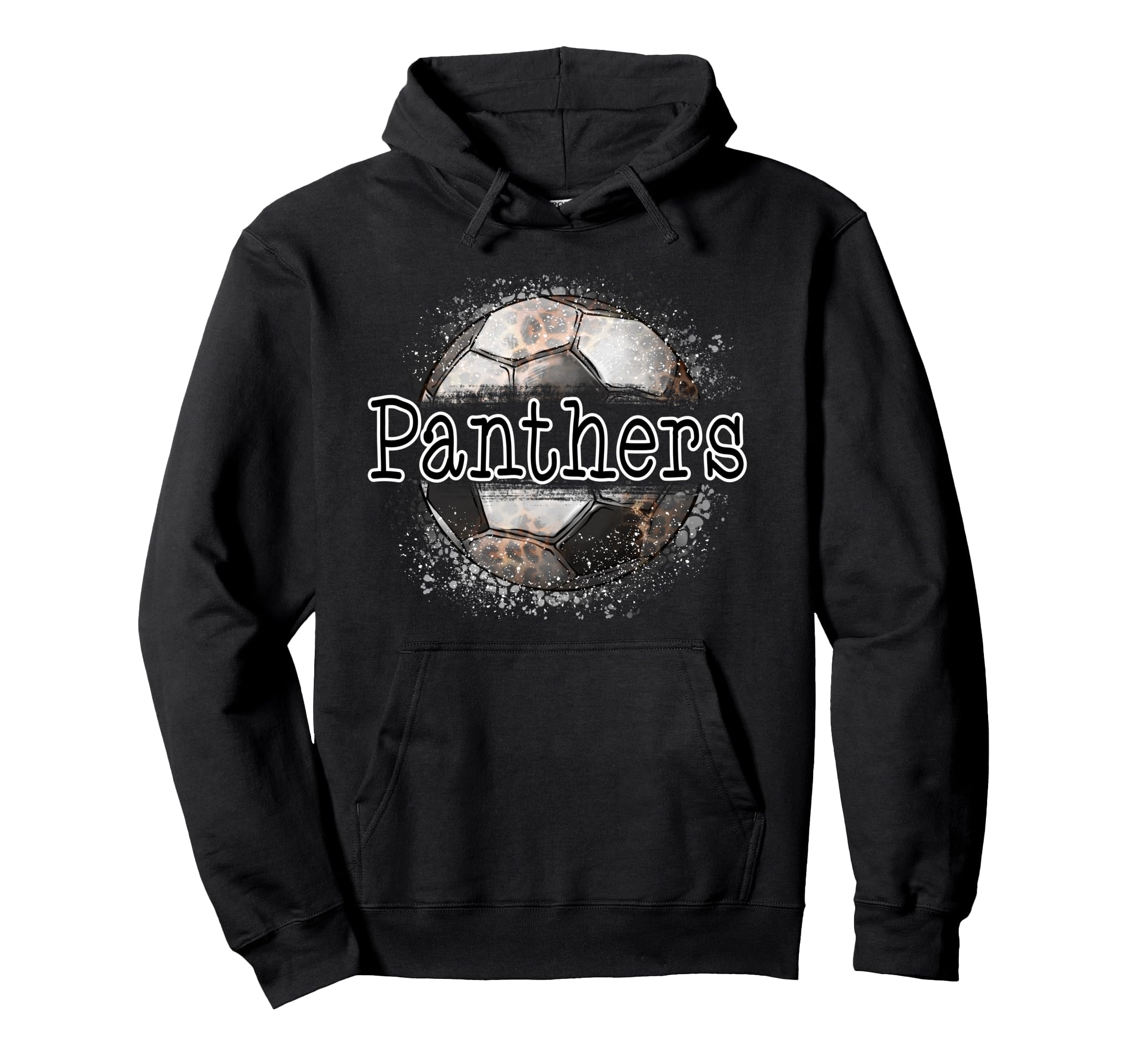 Panthers Soccer Leopard Splatter Game Hoodie - Trendy Graphic for Adults
