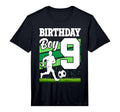 9 Year Old Soccer Birthday Party T-Shirt - Minimalist Print for Adults