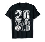 20 Years Old Soccer Sports Birthday T-Shirt - Novelty Apparel Men Women