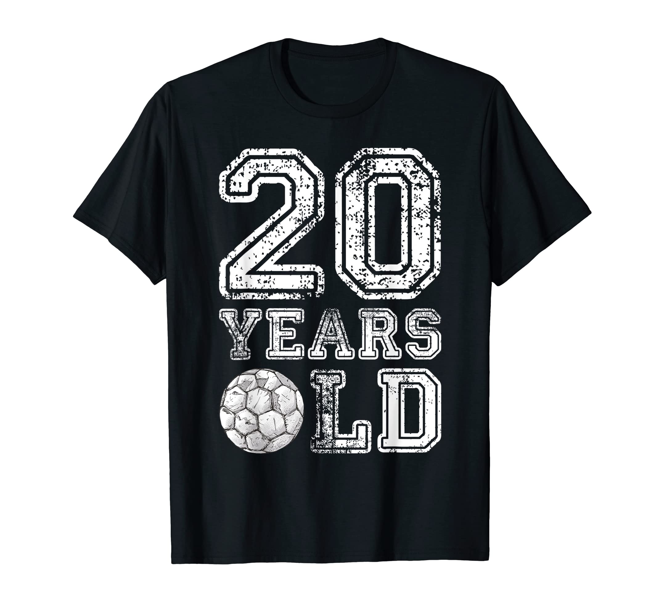 20 Years Old Soccer Sports Birthday T-Shirt - Novelty Apparel Men Women