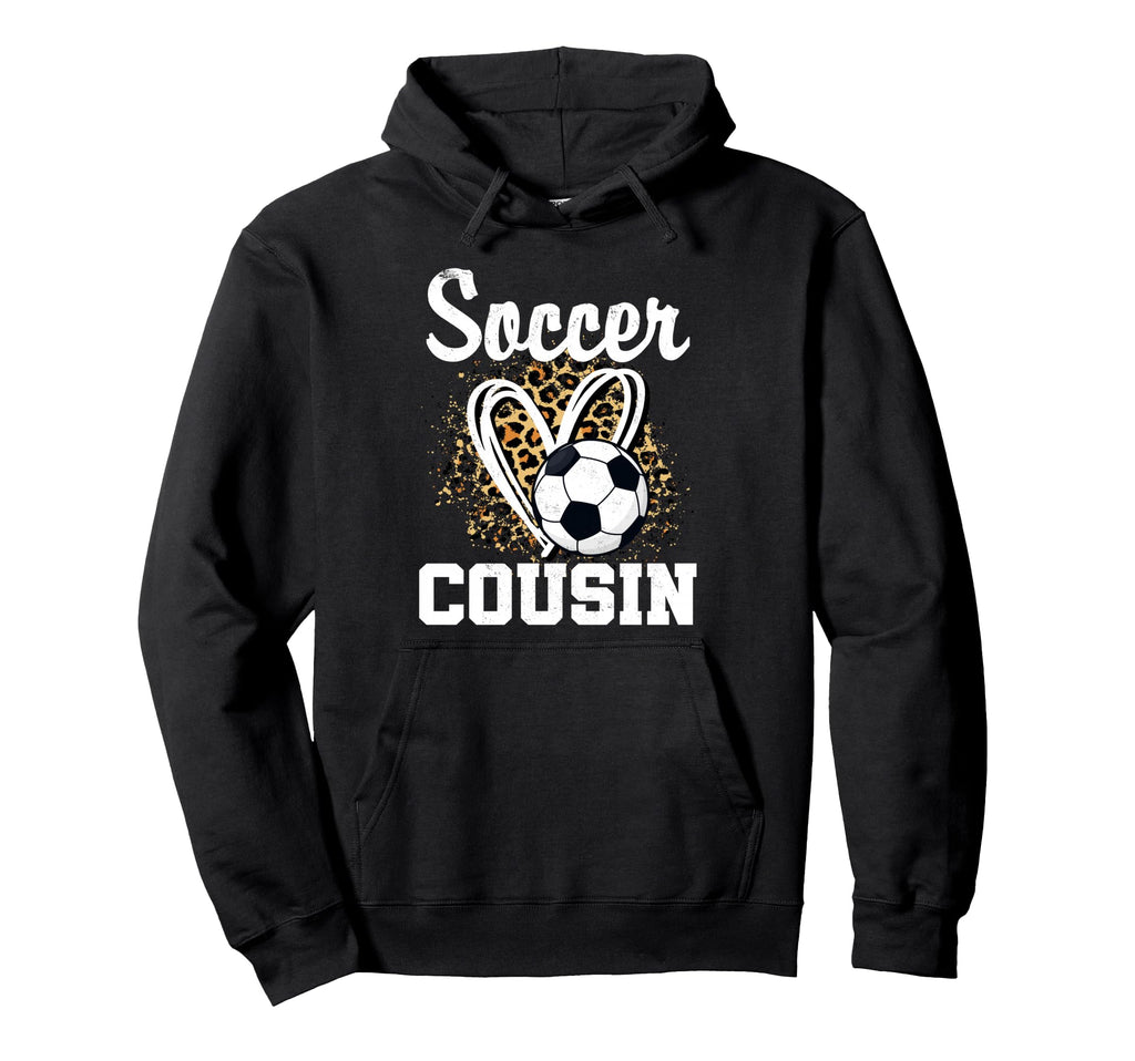 Soccer Cousin Leopard Heart Hoodie - Custom Art Print Men Women