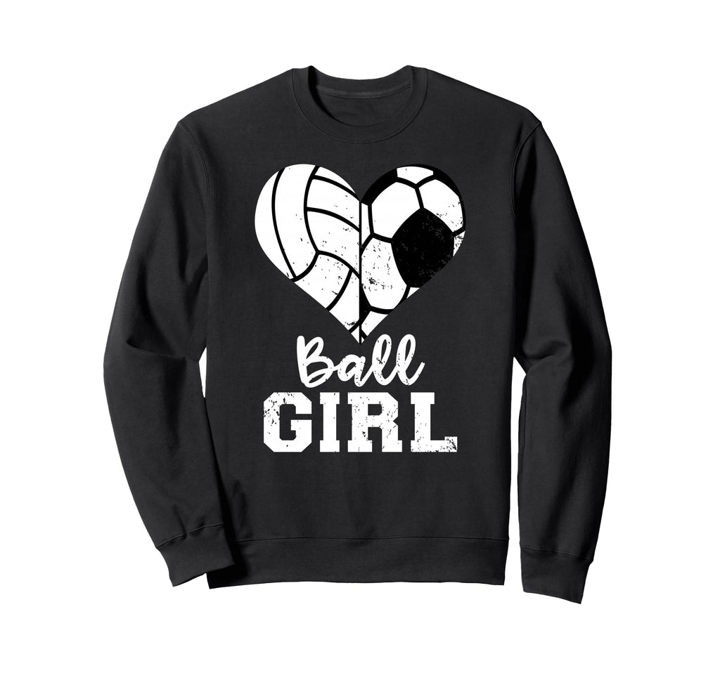 Ball Heart Funny Soccer Sweatshirt - Casual Everyday Wear Men Women