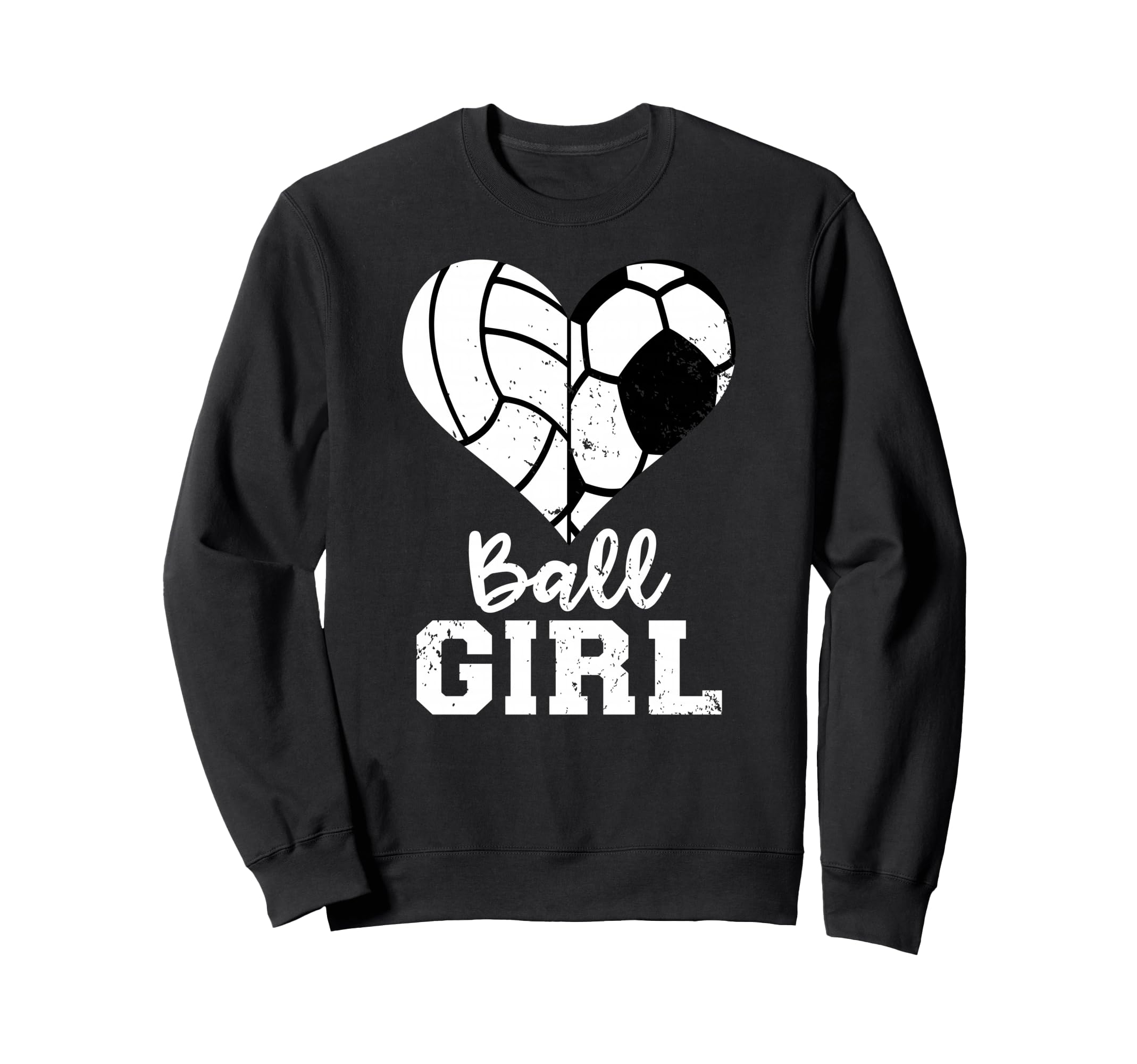 Ball Heart Funny Soccer Sweatshirt - Casual Everyday Wear Men Women
