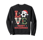 Merry Soccermas Funny Soccer Love Sweatshirt - Graphic Print Men Women