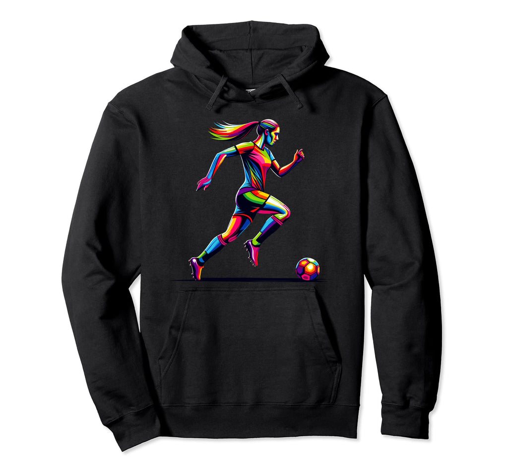 Colorful Pop Art Soccer Sport Player Hoodie - Streetwear Style for Adults