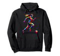 Colorful Pop Art Soccer Sport Player Hoodie - Streetwear Style for Adults
