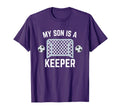My Son Is Keeper Soccer Goalie Player T-Shirt - Graphic Print Unisex