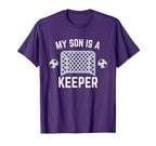 My Son Is Keeper Soccer Goalie Player T-Shirt - Graphic Print Unisex