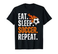 Soccer Lover Themed Tees Eat T-Shirt - Casual Everyday Wear Men Women