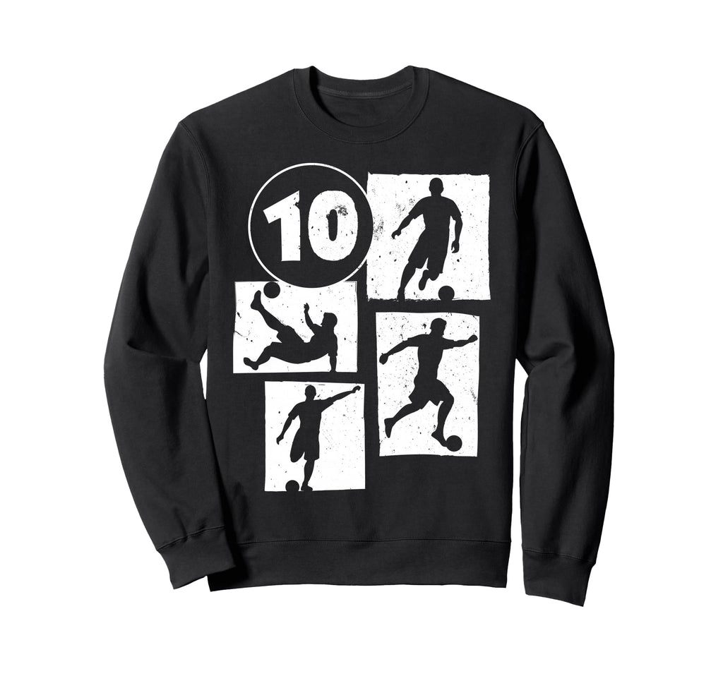 10Th Birthday Soccer Player Sweatshirt - Casual Everyday Wear Unisex