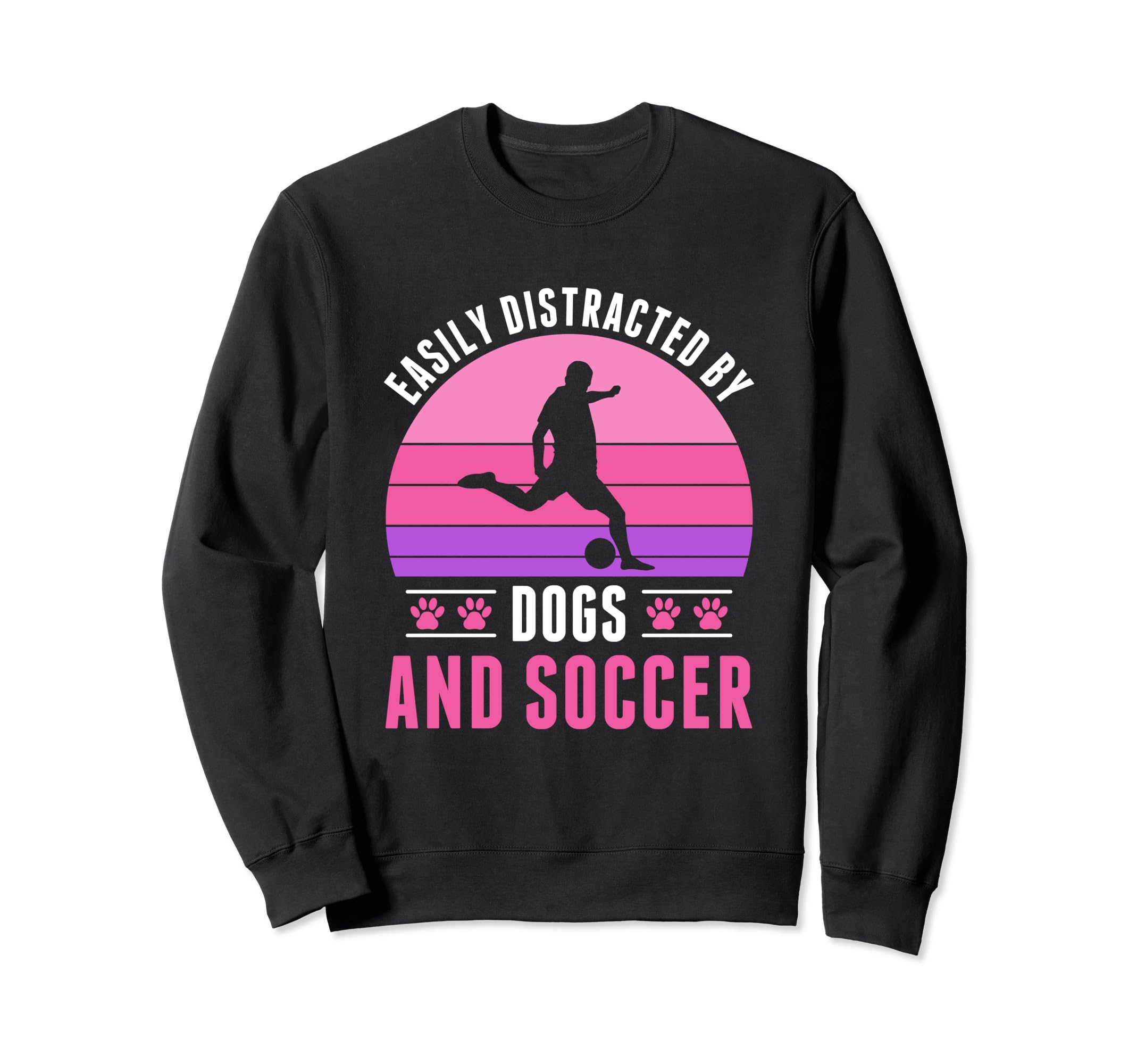 Easily Distracted Soccer And Dogs Soccer Sweatshirt - Trendy Graphic Unisex