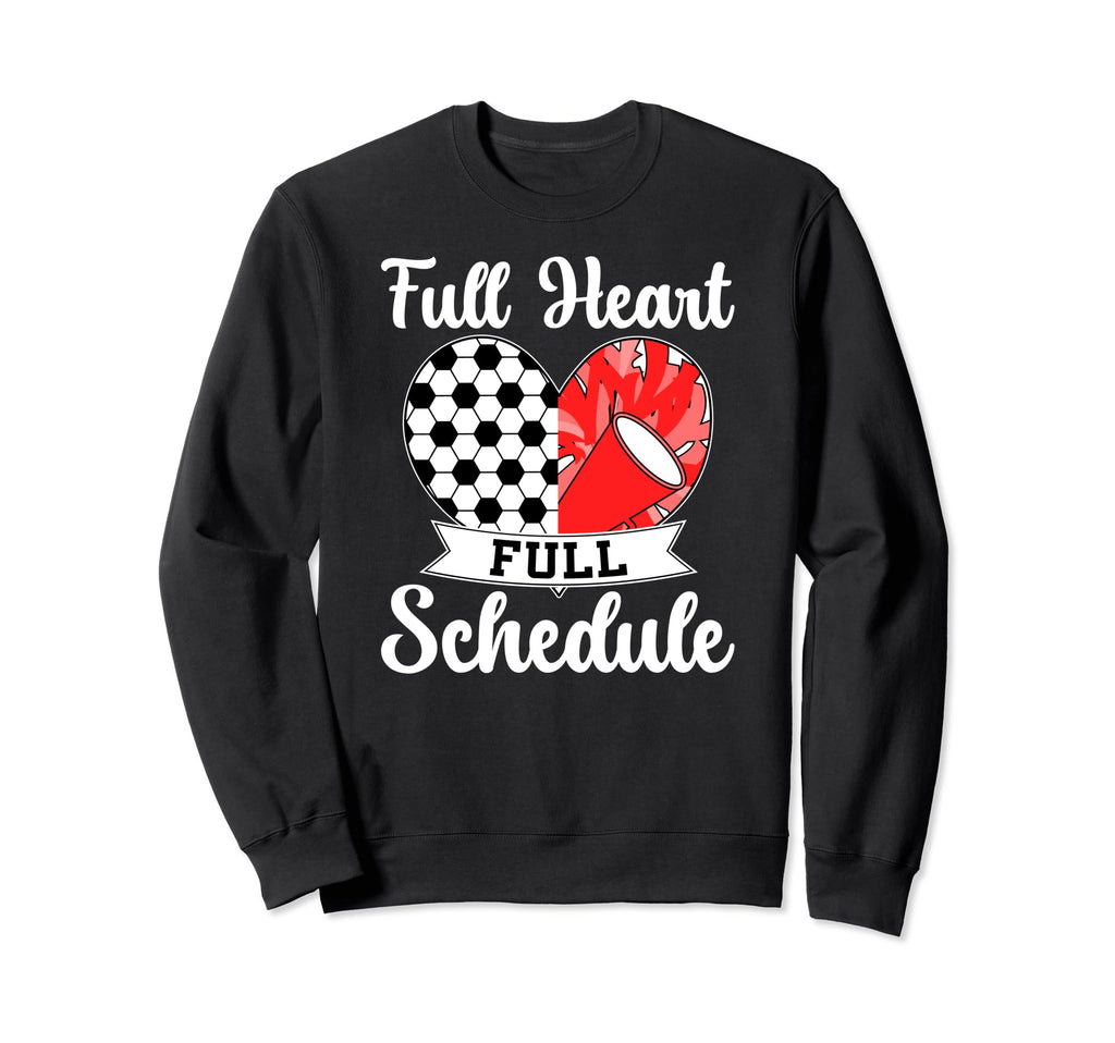 Full Heart Full Schedule Cheer Sweatshirt - Minimalist Print for Adults