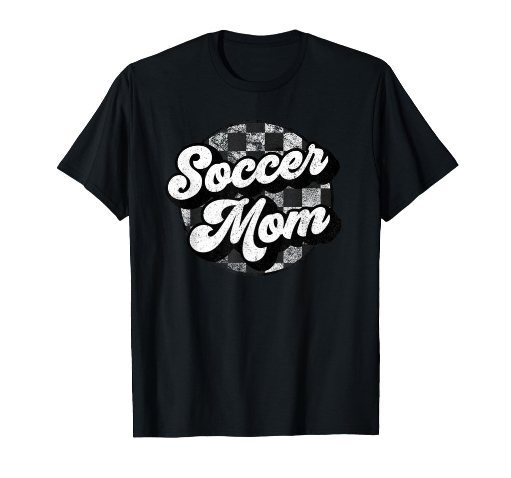 Soccer Mom Checkered Funny Soccer T-Shirt - Aesthetic Graphic for Adults
