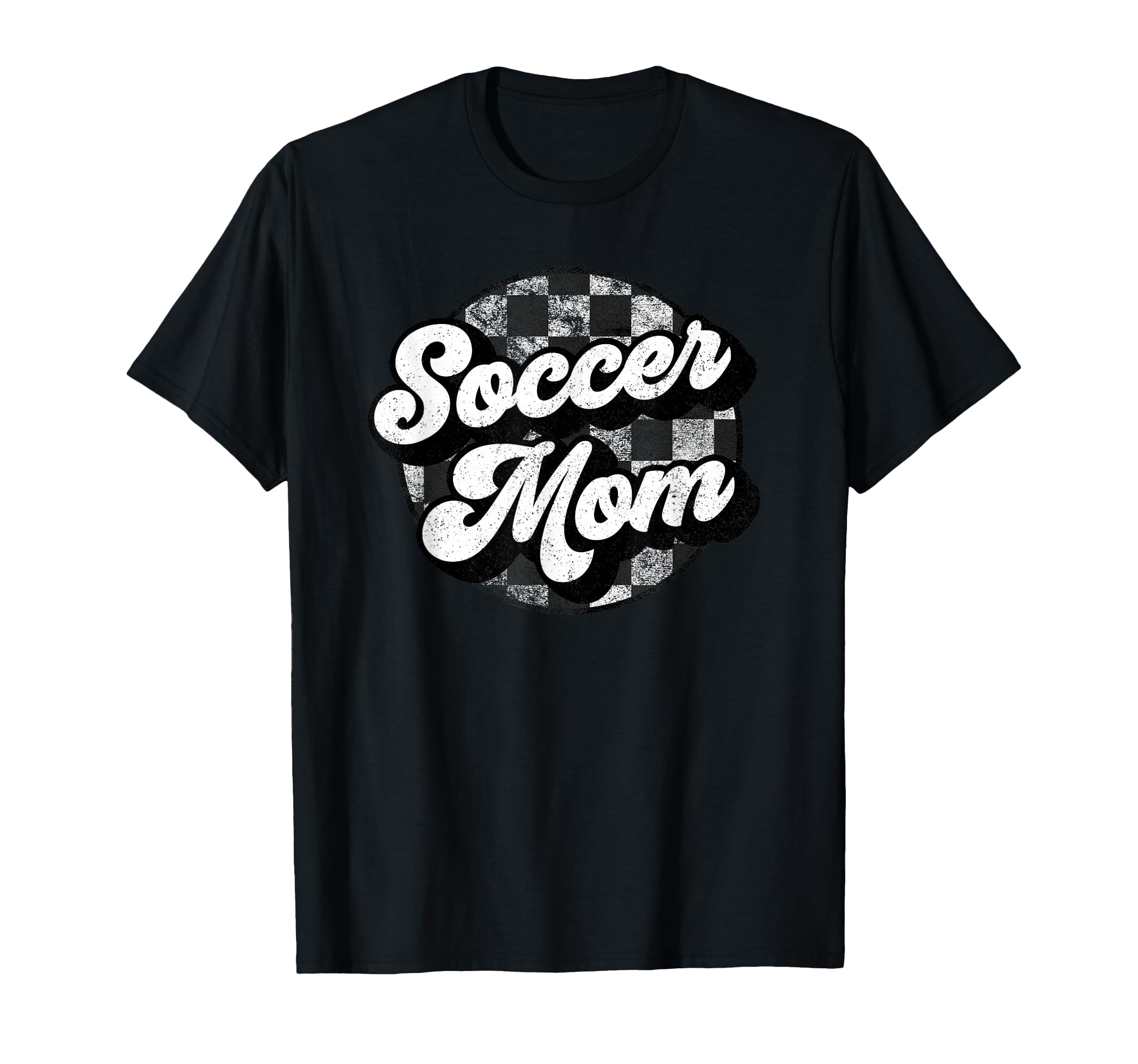 Soccer Mom Checkered Funny Soccer T-Shirt - Aesthetic Graphic for Adults