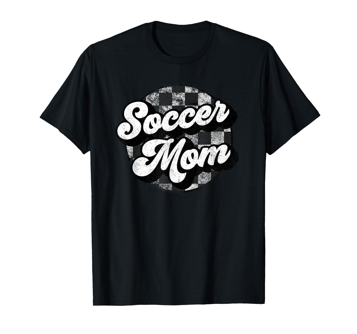 Soccer Mom Checkered Funny Soccer Mama T-Shirt - Fun Novelty Design Unisex