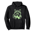 Soccer Fan Engraved Raccoon Playing Hoodie - Aesthetic Graphic for Adults
