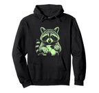 Soccer Fan Engraved Raccoon Playing Hoodie - Aesthetic Graphic for Adults