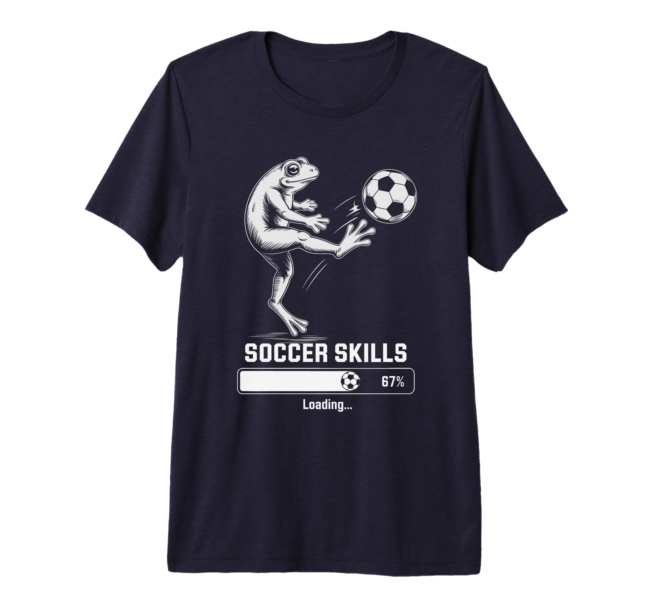 Kawaii Frog Soccer Skills Loading Win T-Shirt - Unique Graphic Unisex