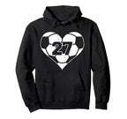 Soccer Number 27 Jersey Funny Hoodie - Fun Novelty Design for Adults