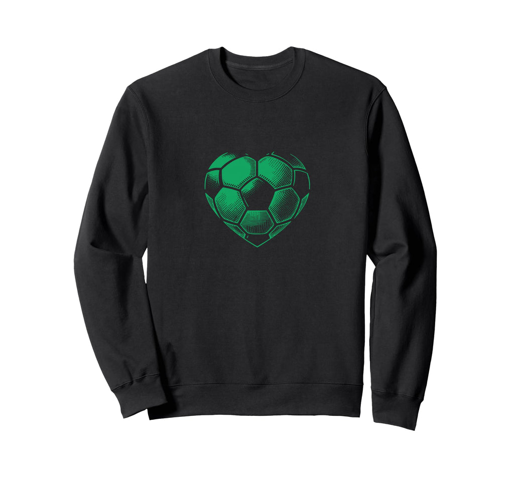 Soccer Ball Green Color Heart Mom Fan Sweatshirt - Custom Art Print Unisex