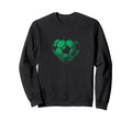 Soccer Ball Green Color Heart Mom Fan Sweatshirt - Custom Art Print Unisex