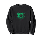 Soccer Ball Green Color Heart Mom Fan Sweatshirt - Custom Art Print Unisex