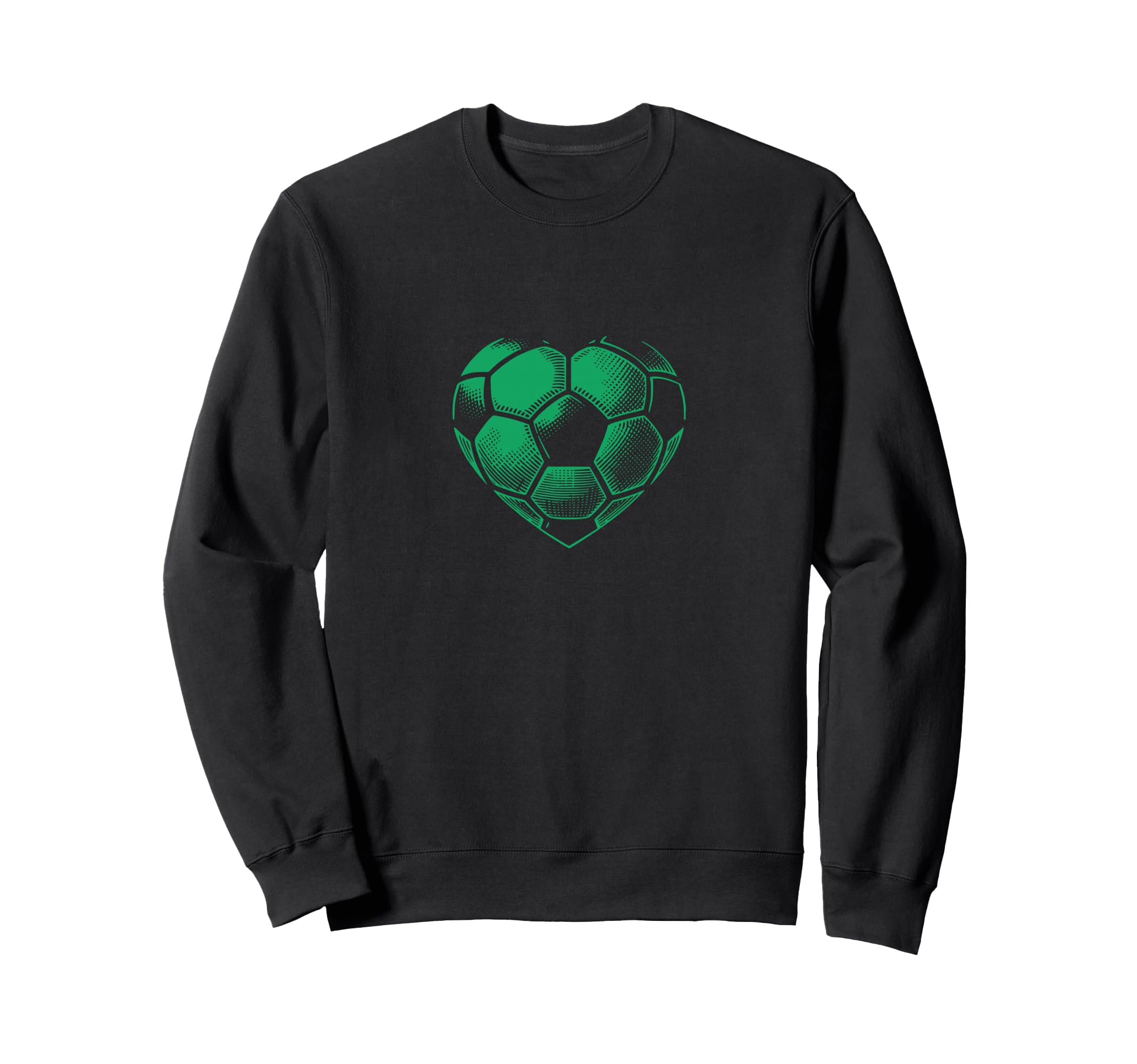Soccer Ball Green Color Heart Mom Fan Sweatshirt - Custom Art Print Unisex
