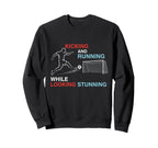 Soccer Kicking And Running Sweatshirt - Casual Everyday Wear Men Women
