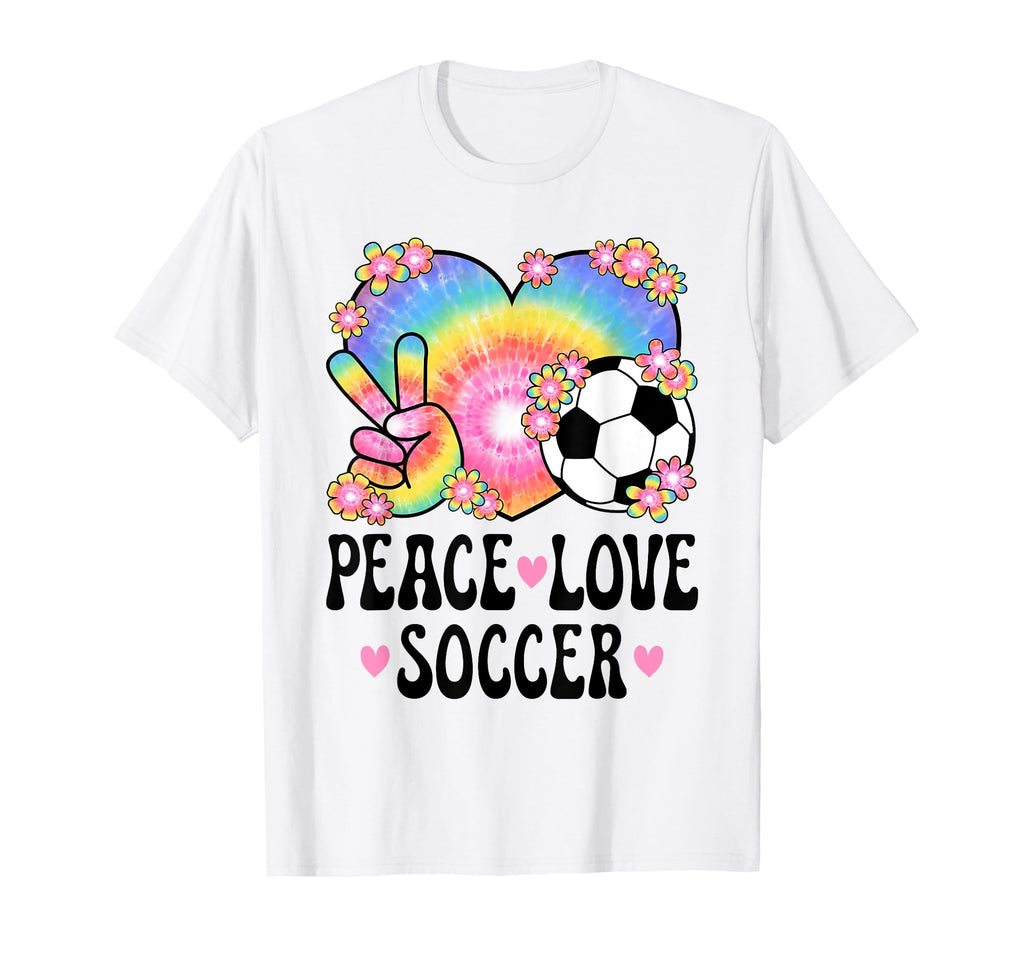 Peace Love Soccer Lover 60S 70S T-Shirt - Custom Art Print Men Women