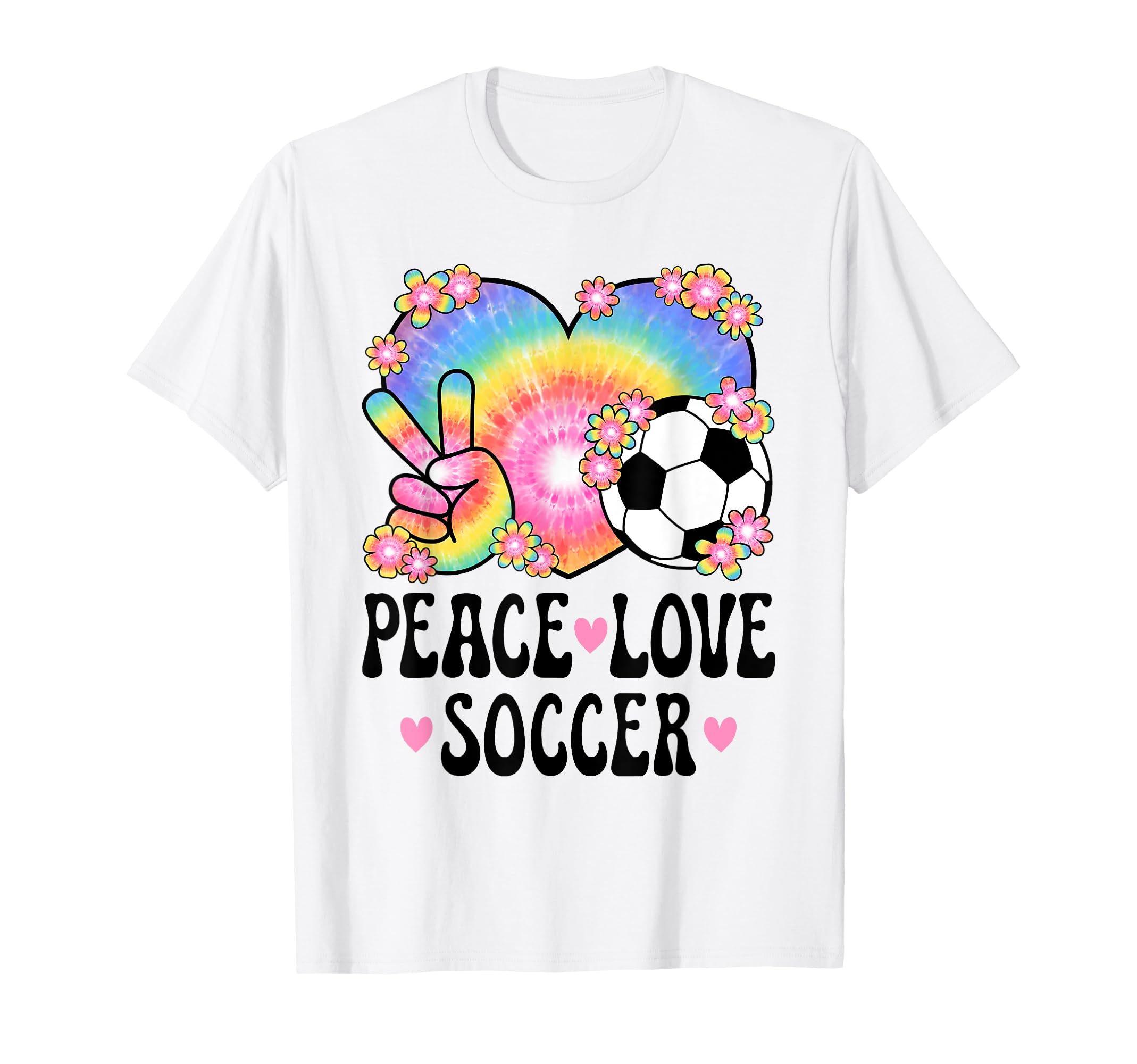 Peace Love Soccer Lover 60S 70S T-Shirt - Custom Art Print Men Women