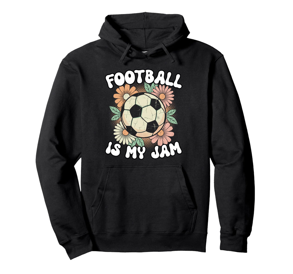 Groovy Football Is My Jam Soccer Ball Hoodie - Graphic Print Men Women