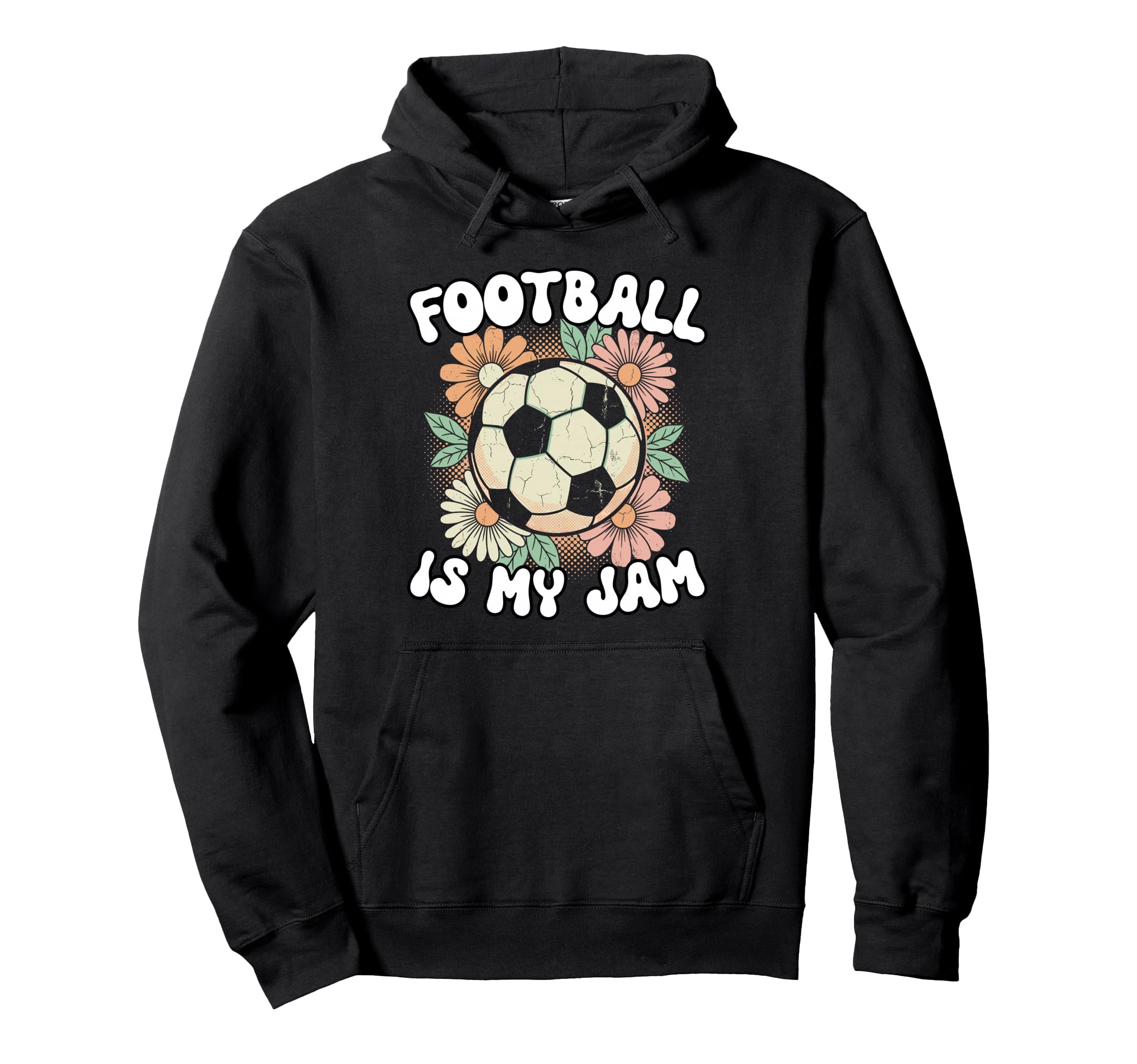 Groovy Football Is My Jam Soccer Ball Hoodie - Graphic Print Men Women
