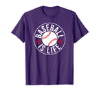 Baseball Is Life Game Day Fan Player T-Shirt - Novelty Apparel Men Women