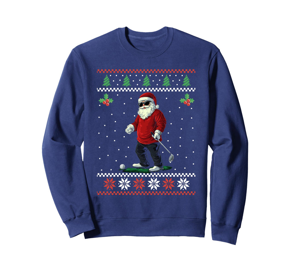 Santa Plays Golf Ugly Golfer Sweatshirt - Minimalist Print Unisex