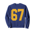 Number 67 Numbered Uniform Sports Sweatshirt - Aesthetic Graphic Unisex