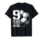 9Th Birthday Soccer Player Football T-Shirt - Aesthetic Graphic for Adults
