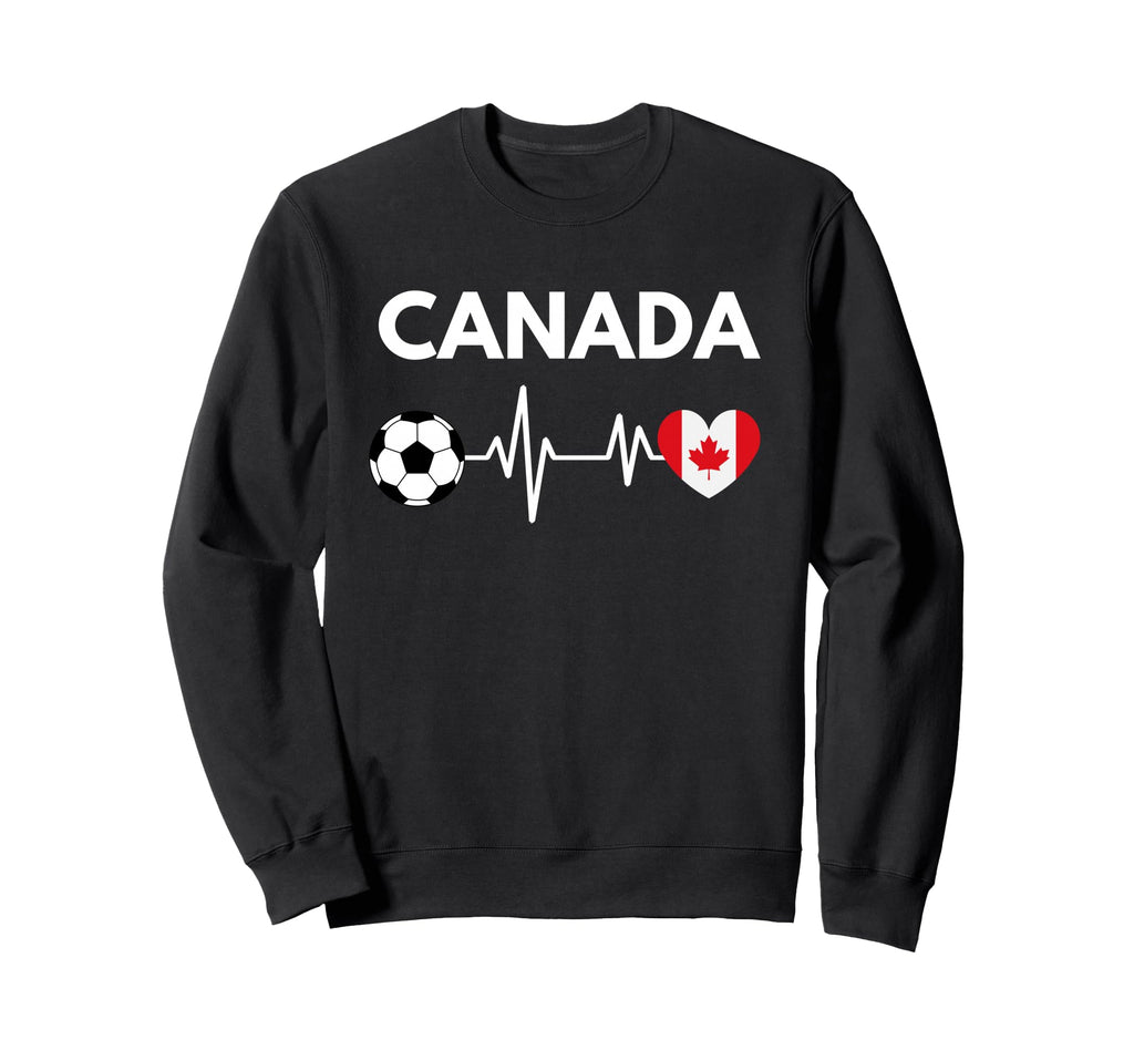 Canada Flag Heartbeat Soccer Sweatshirt - Custom Art Print for Adults