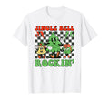Checkered Jingle Bell Rockin Tree Rock T-Shirt - Graphic Print Men Women