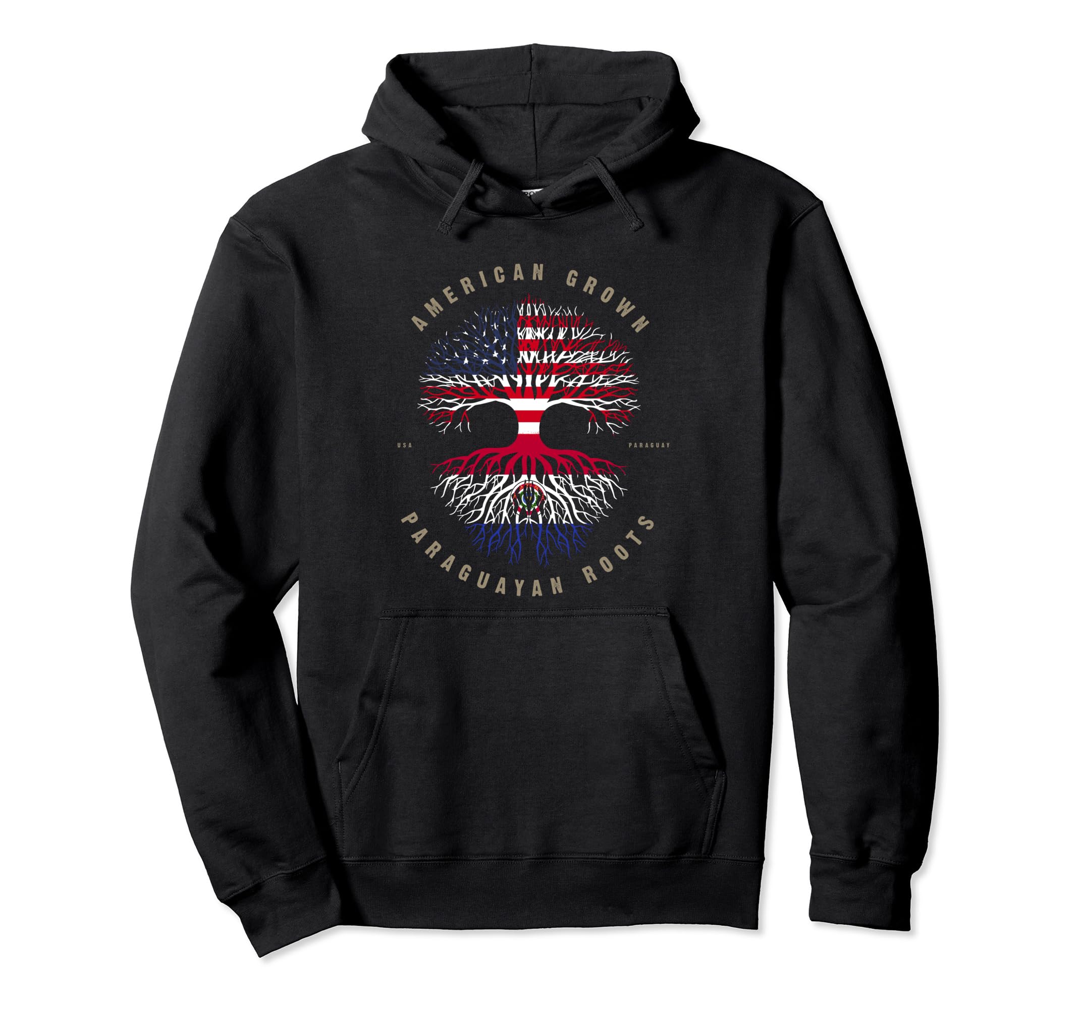 American Grown Paraguayan Roots Hoodie - Fun Novelty Design for Adults