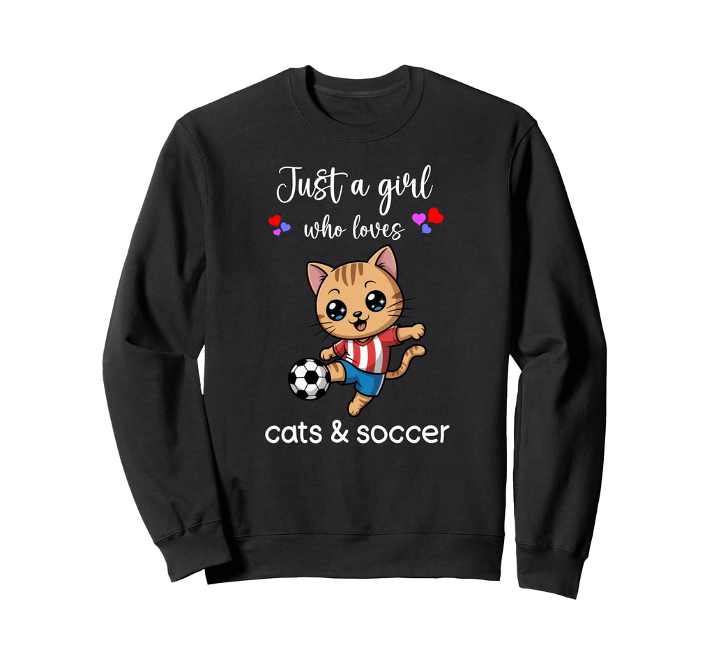 Cat Soccer Cat Soccer Sweatshirt - Trendy Graphic Men Women