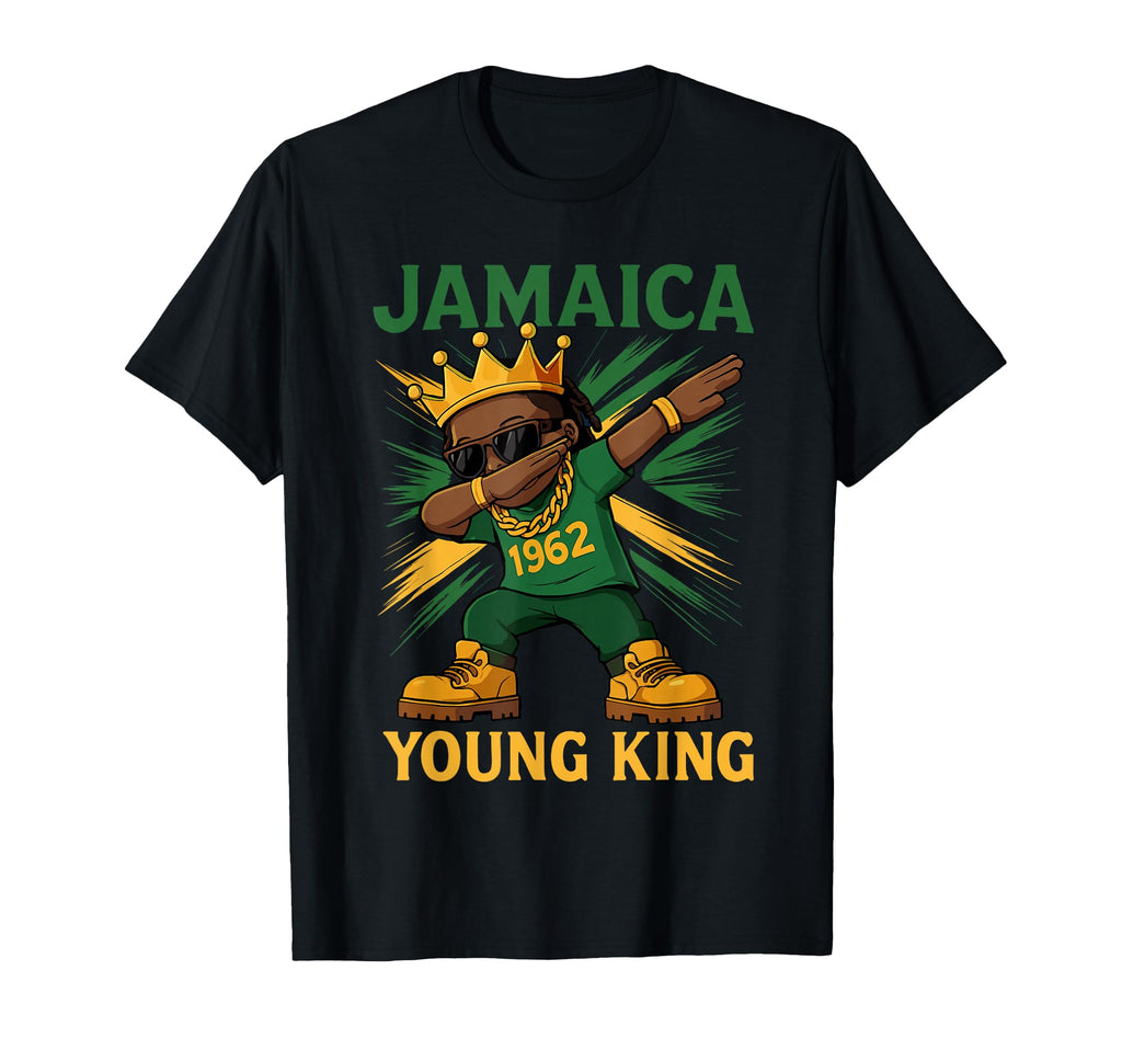 Jamaica Young King Dabbing Proud T-Shirt - Custom Art Print for Adults