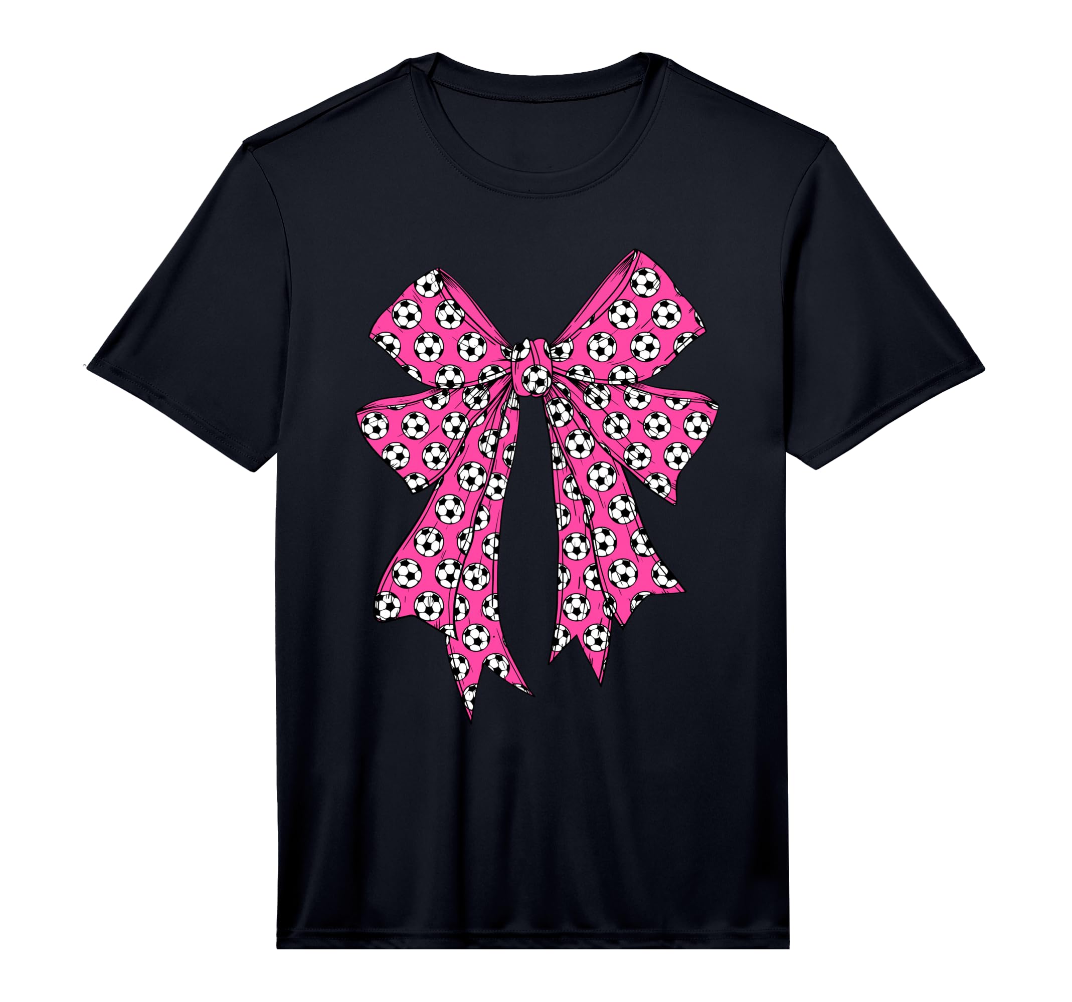 Soccer Ball Coquette Bow Soccer Mom T-Shirt - Graphic Print for Adults