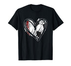 Baseball Soccer Ball Heart Love T-Shirt - Aesthetic Graphic Unisex