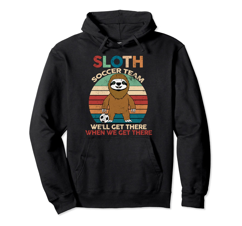 Sloth Soccer Team Ball Game Sports Hoodie - Minimalist Print for Adults