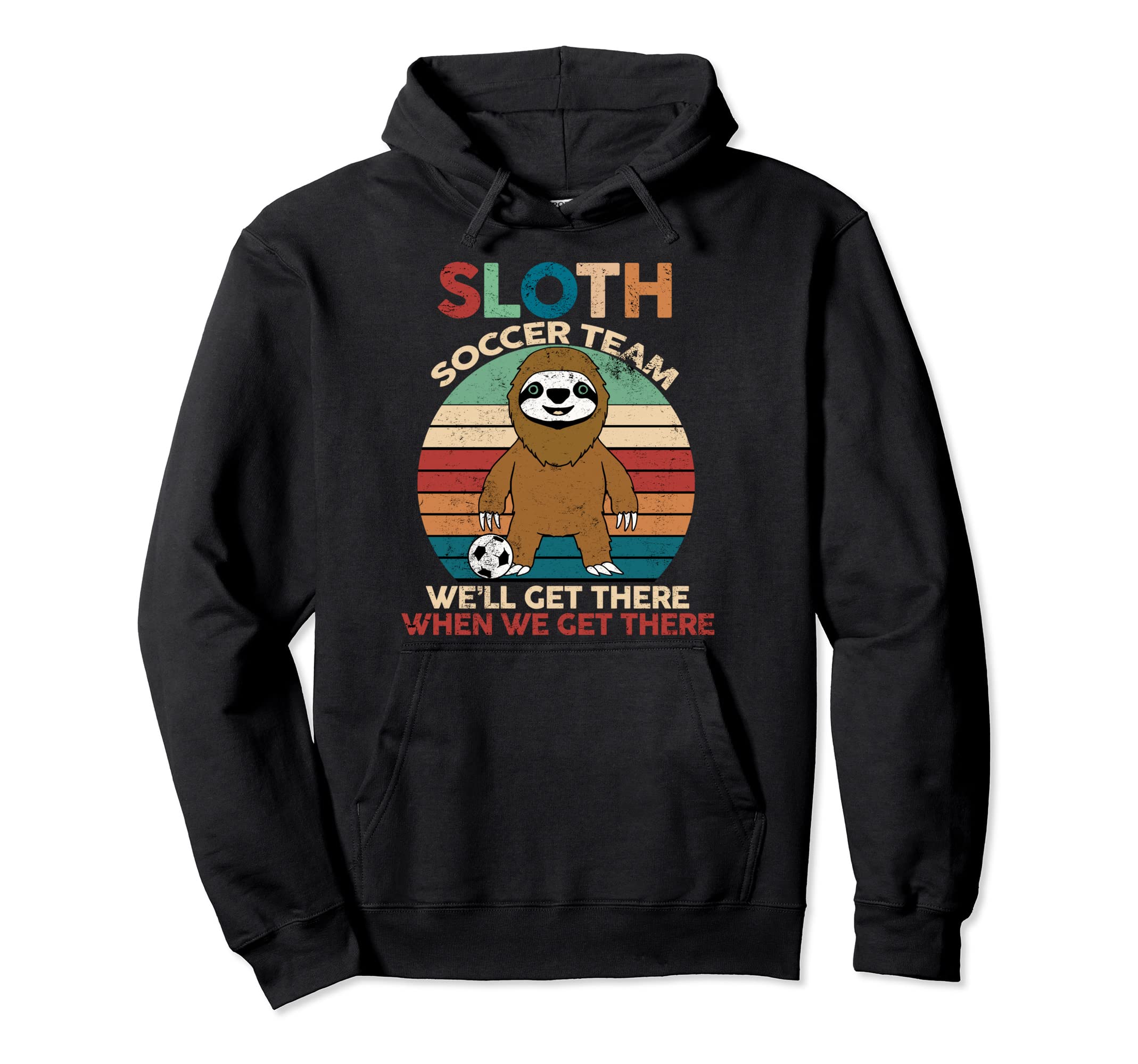 Sloth Soccer Team Ball Game Sports Hoodie - Minimalist Print for Adults