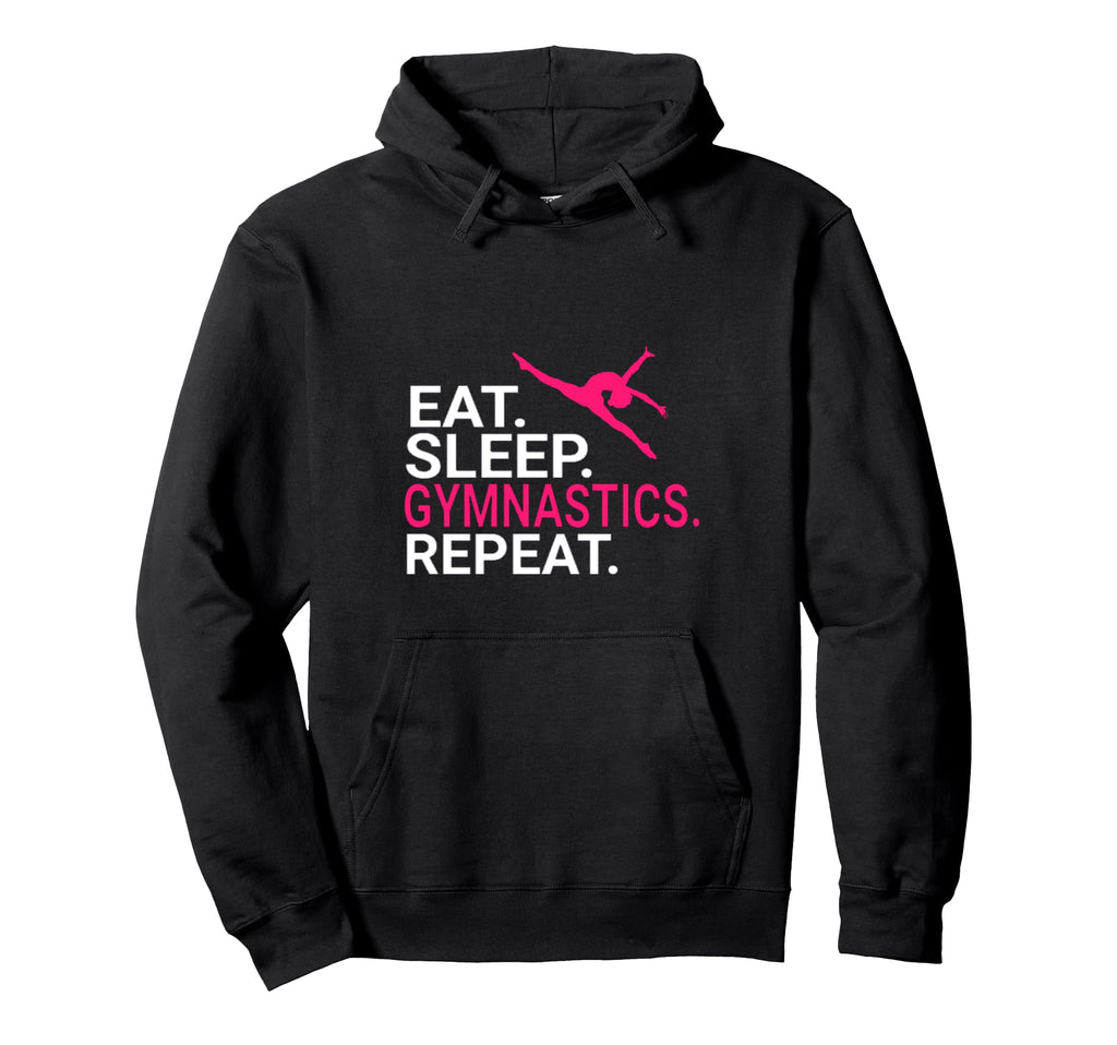 Eat Sleep Gymnastics Repeat Gift Sports Hoodie - Graphic Print Men Women